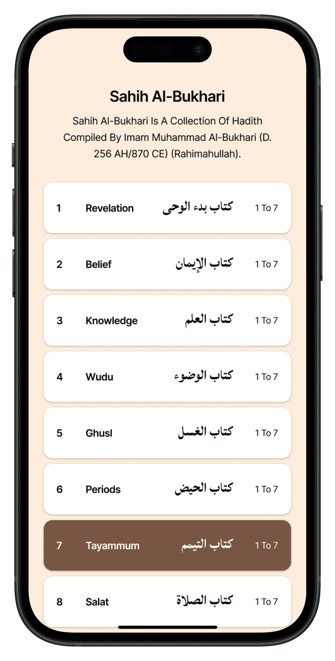 Primary reading interface with high-quality Arabic typography