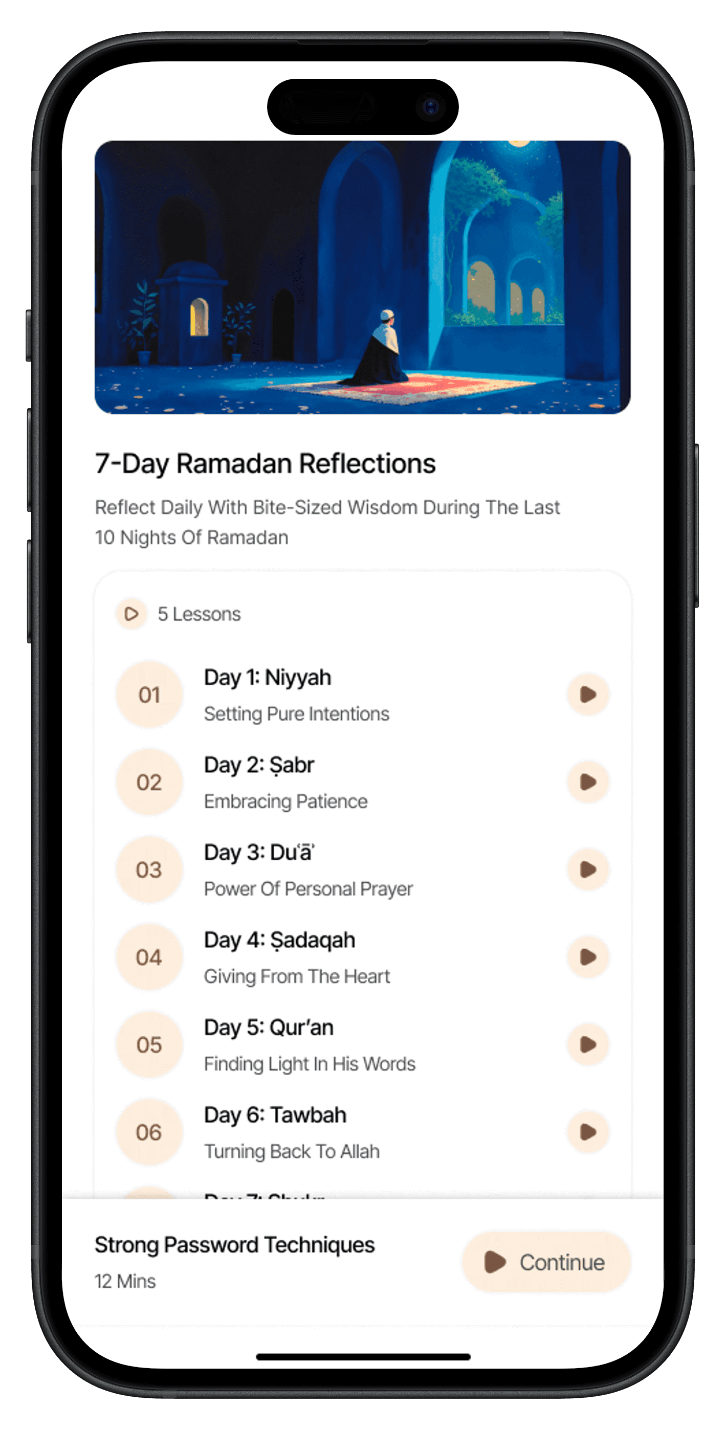 Primary reading interface with high-quality Arabic typography